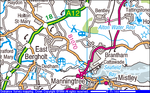 Map of Flatford Mill area